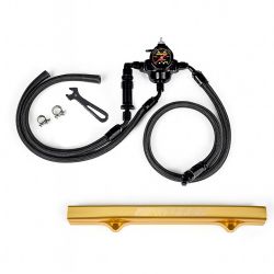 K-Tuned 6AN Center Feed Fuel System with Gold Fuel Rail